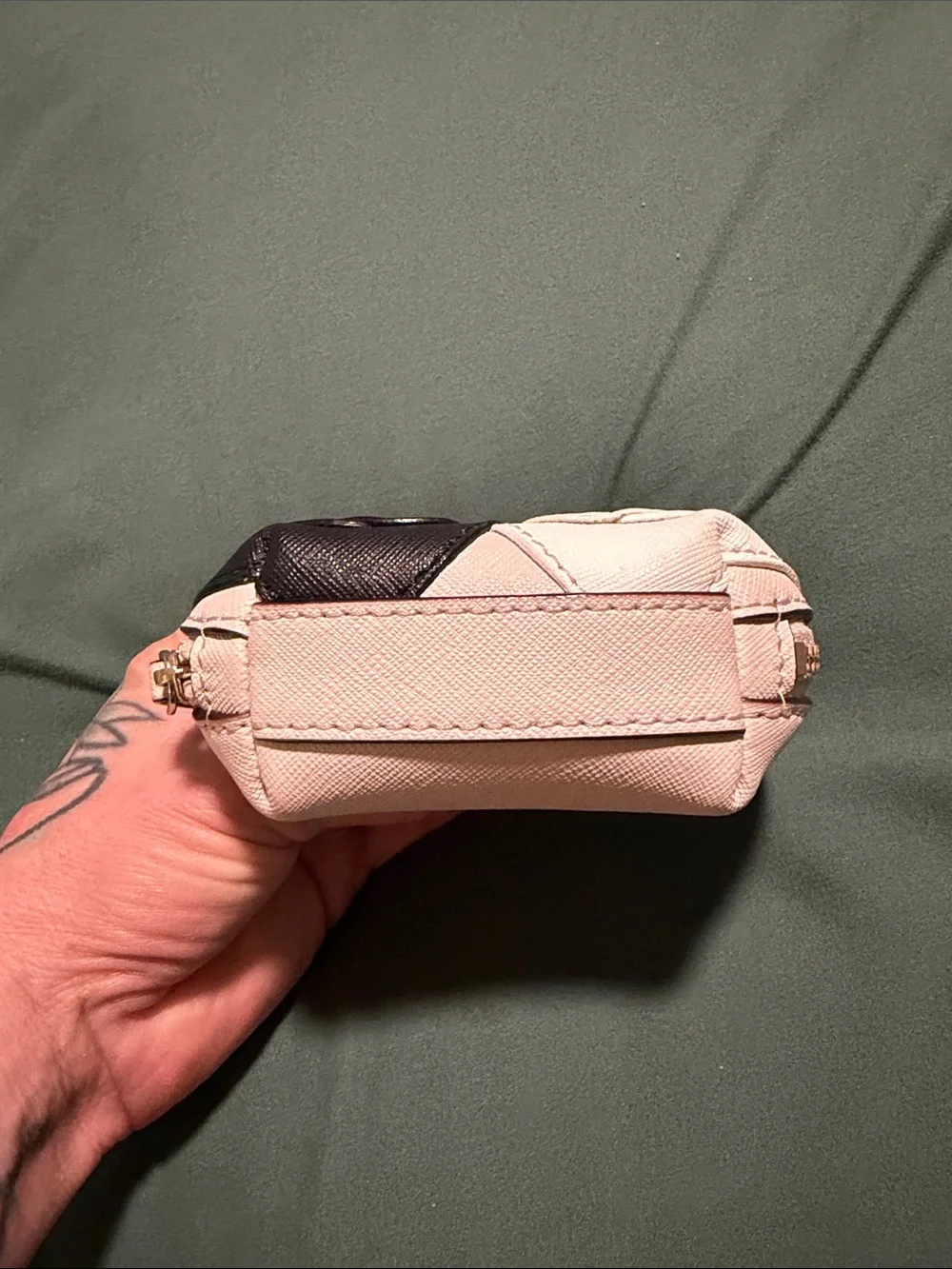 kate spade Pink Coin Pouch with Black & Light Pink Swan Appliqués